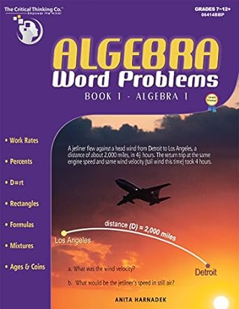 algebra word problems book 1 algebra 1 1st edition anita harnadek ,anna chaffin 0894557998, 978-0894557996