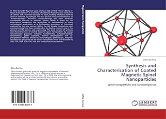 synthesis and characterization of coated magnetic spinel nanoparticles 1st edition zehra durmus 3846588679,
