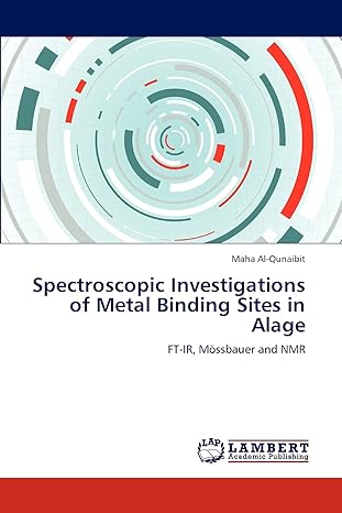 spectroscopic investigations of metal binding sites in alage ft ir m ssbauer and nmr 1st edition maha al