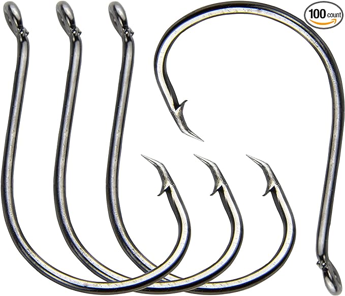 shaddock fishing 100pcs 7384 2x strong custom offset sport circle hooks black high carbon steel octopus