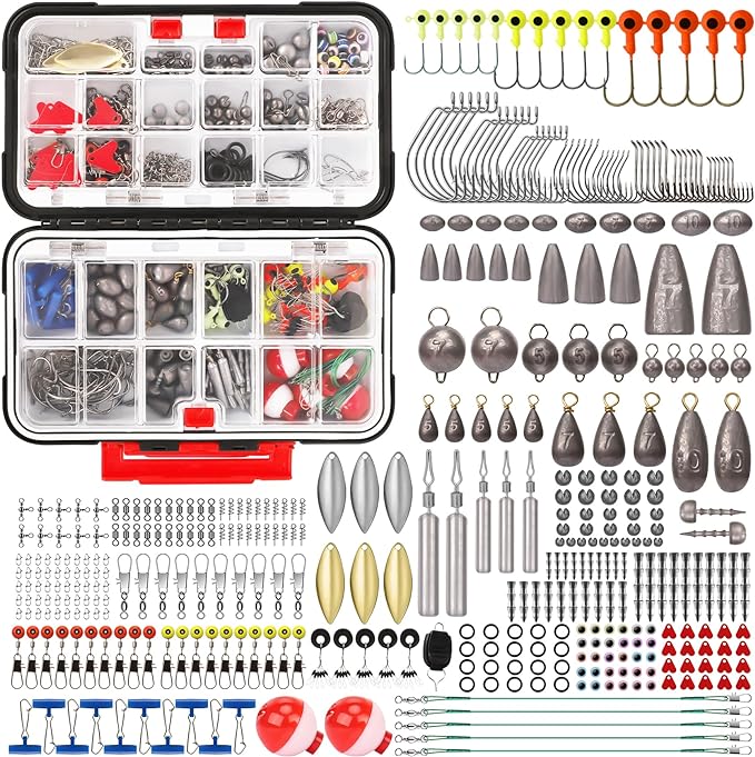 truscend fishing lures accessories kit with tackle box fishing hooks minnow crankbait frog popper lure worm