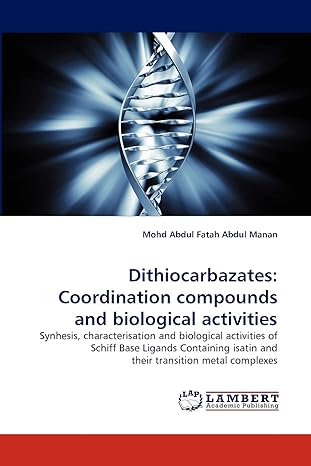 dithiocarbazates coordination compounds and biological activities synhesis characterisation and biological