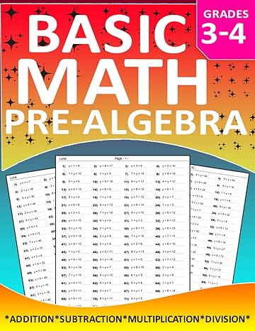 basic  math pre algebra grades 3-4 1st edition luna learning 979-8865447559
