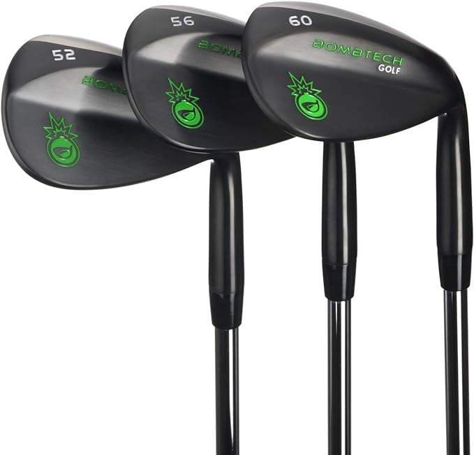 bombtech premium golf wedge set 52 56 60 degrees golf wedges max groove for increased spin black wedges 