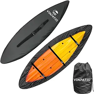 vinpatio 300d kayak cover  18 ft canoe cover paddle board cover kayak covers for outdoor storage waterproof