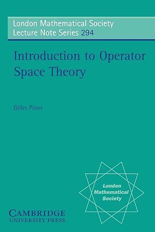 introduction to operator space theory 1st edition gilles pisier 0521811651, 978-0521811651