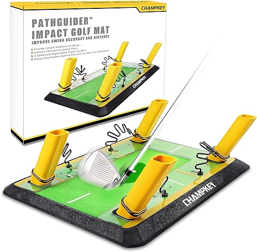 champkey pathguider 13 x 17 golf mat with removable swing plane trainer swing path and plane feedback golf