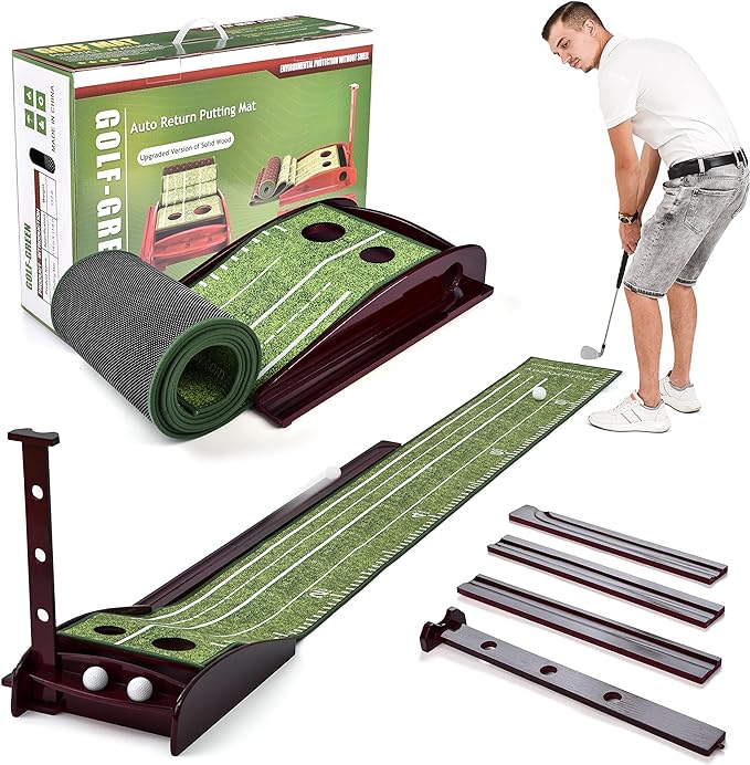 golf putting green mat for indoor and outdoor practice use mini golf course with auto ball return and