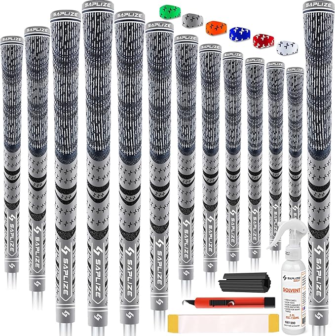 saplize cl03 13 pack golf grips 3 size options low taper design cross corded rubber technology options of 6