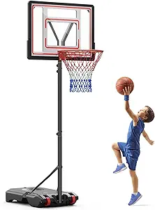 pexmor 5 7 adjustable height basketball hoop portable basketball stand system for youth kids teenagers indoor