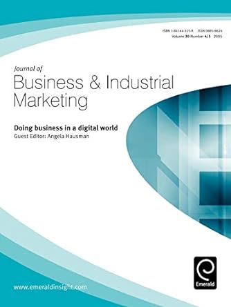journal of business and industrial marketing doing business in a digital world 1st edition angela hausman