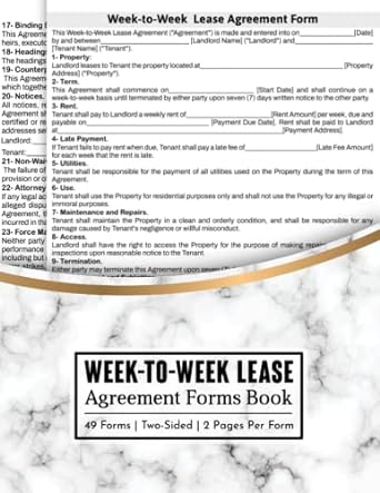week to week lease agreement form books 1st edition james_jerryntons log. b0bzfcw9mh