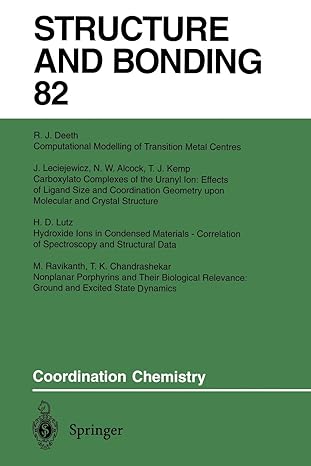 structure and bonding 82 coordination chemistry 1st edition n w alcock ,t k chandrashekar ,r j deeth ,t j