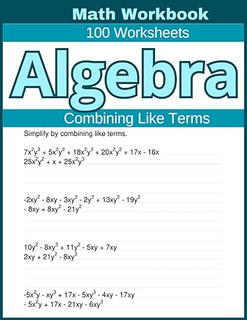 algebra combining like terms 1st edition lindsay atkins 979-8394604669