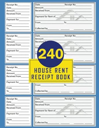 house rent receipt book 240 rental receipt book 1st edition eugenia gibson 979-8813106682