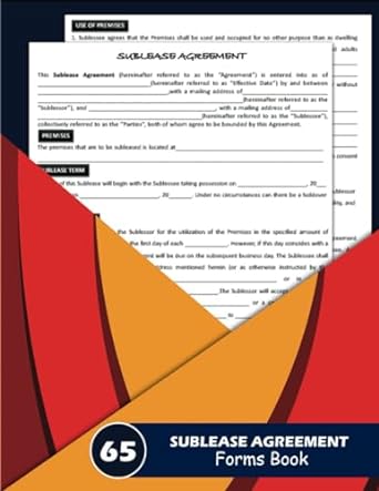 sublease agreement forms book 1st edition darlene yates-realtor b0chsdbwcw