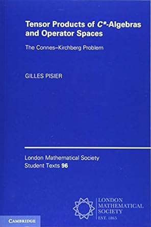 tensor products of c algebras and operator spaces the connes kirchberg problem 1st edition gilles pisier