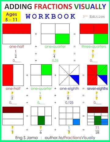adding fractions visually workbook 3rd edition eng s jama 1729562493, 978-1729562499
