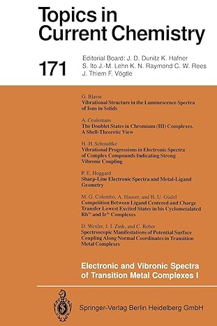 topics in current chemistry 171 electronic and vibronic spectra of transition metal complexes i 1st edition