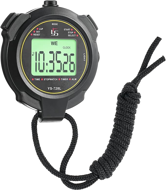 Luminous Stopwatch Digital Stopwatch Timer With Lanyard Countdown Sports Stopwatch Handheld Stop Watches With Alarm And Calendar Shockproof Waterproof Switchable Stopwatch For Coach Referee