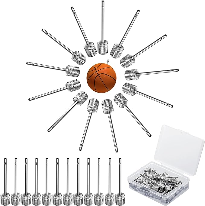 Prasacco 30 Pieces Air Pump Needle For Ball Stainless Steel Ball Pump Needles Air Inflation Needle For Football Basketball Soccer Volleyball Rugby Balls And Other Ball Sports