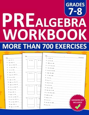 prealgebra workbook more than 700 exercises grade 7-8 1st edition emma school 979-8393194796