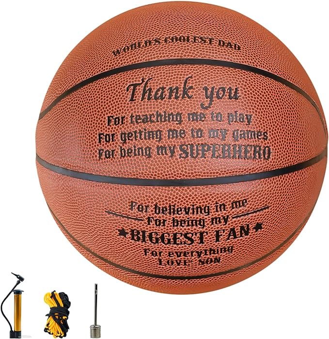 cybgene dad gifts from son engraved basketball for dad stepfather father thank you gifts for dad dad/father