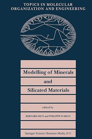 topics in molecular organization and engineering modelling of minerals and silicated materials 2002nd edition