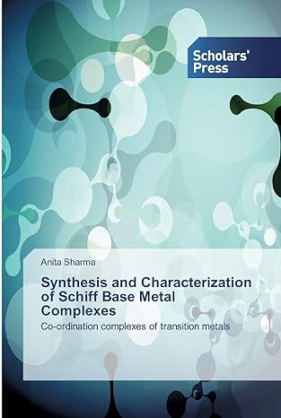 synthesis and characterization of schiff base metal complexes co ordination complexes of transition metals
