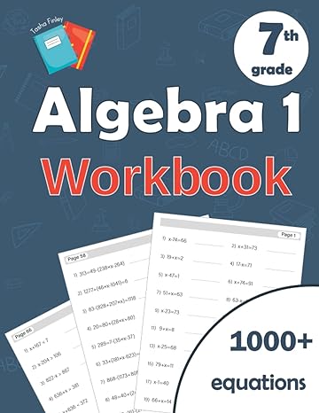 algebra 1 workbook 7th grade 1st edition tasha finley 979-8841128076