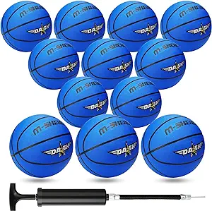 jerify 12 pieces basketballs bulk official size 7 rubber basketballs 29 5 rubber inflatable basketballs with