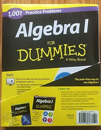algebra i for dummies 1st edition mary jane sterling 1118980611, 978-1118980613