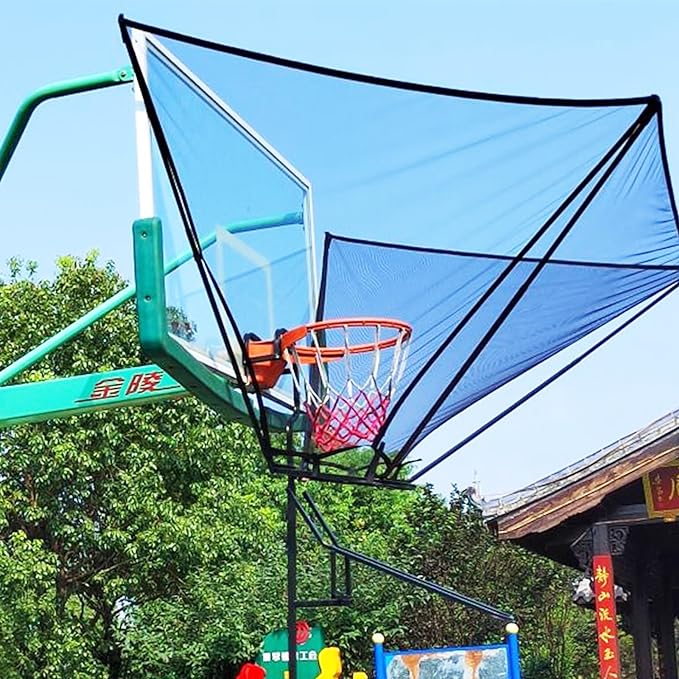nuneth iron basketball training return system indoor outdoor basketball hoop return net suspended rebounder