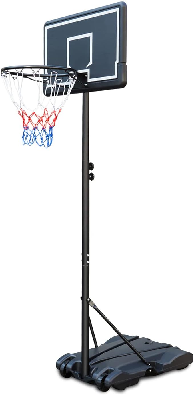 icoud kids portable basketball hoop and goals 5 6 7ft/5 9 7ft height adjustable 28/34 inch background with