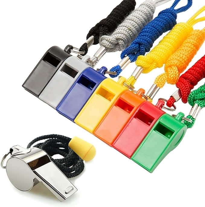 fya whistle 8pcs sports whistles with lanyard loud crisp sound whistles bulk ideal for referees coaches and