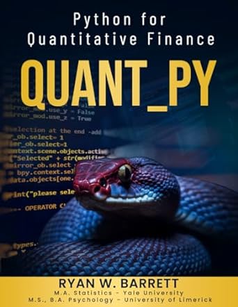 quant py python for quantitative finance 1st edition ryan william barrett 979-8862817621