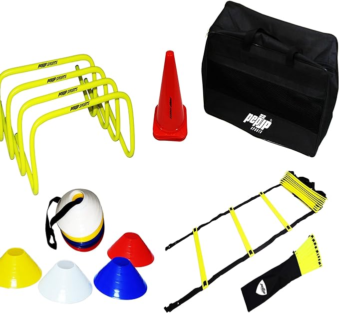 sports speed and agility training kit includes agility ladder hurdles marker cones and saucer cones enhance