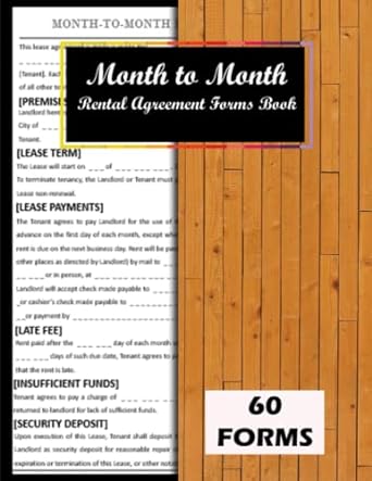 month to month rental agreement forms book 1st edition gladys f. rona 979-8440905979