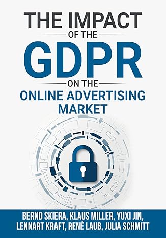the impact of the general data protection regulation on the online advertising market 1st edition bernd
