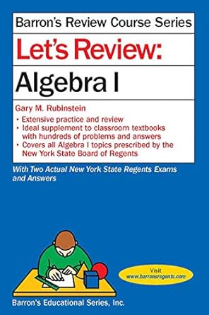 lets review algebra i 1st edition gary m rubinstein m s 1438006047, 978-1438006048