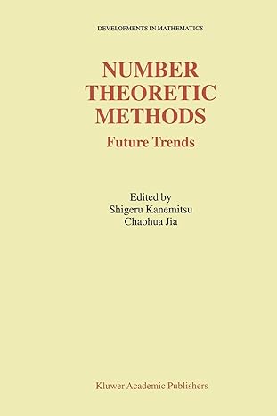 Number Theoretic Methods Future Trends