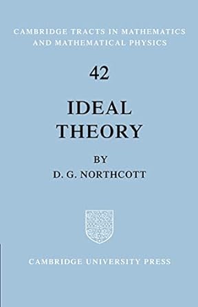 ideal theory 1st edition d g northcott 0521604834, 978-0521604833