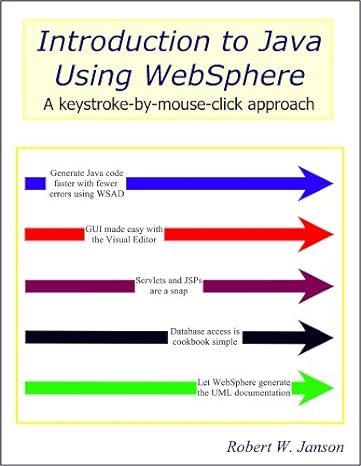 introduction to java using websphere a keystroke by mouse click approach 1st edition robert w. janson