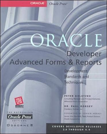 oracle developer advanced forms and reports dsborne development standards and techniques 1st edition peter