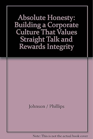 absolute honesty building a corporate culture that values straight talk and rewards integrity 1st edition