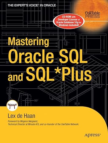 mastering oracle sql and sql plus 1st edition lex dehaan 1590594487, 978-1590594483