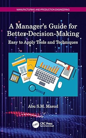 a managers guide for better decision making easy to apply tools and techniques 1st edition abu s.m. masud
