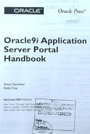 oracle9i application server portal handbook 1st edition steve vandivier ,kelly cox 0072222492, 978-0072222494