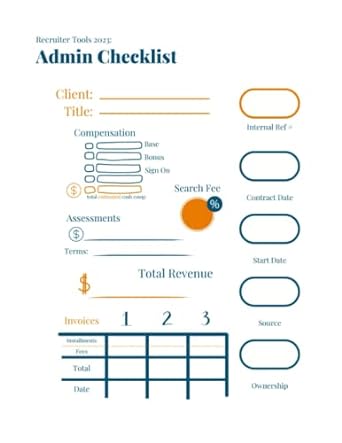 recruiter tools 2023 admin checklist 1st edition ashley ramalho b0bqxy4935