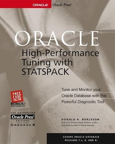oracle high performance tuning with statspack 1st edition donald k burleson ,don burleson 0072133783,